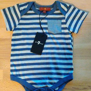 7 for all mankind onesie 6 9 month blue stripes